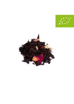 Té negro a granel ecológico y de Comercio Justo con trozos de arándanos, fresas y frambuesa