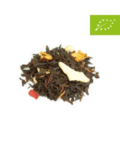 Té negro de Navidad ecológico y a granel con trozos de frutas y especias