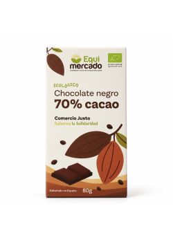 Chocolate ecológico de Comercio Justo 70% cacao