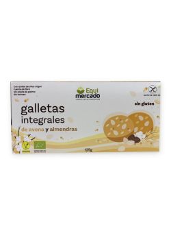 Galletas integrales de avena in almendras sin gluten EquiMercado 125g