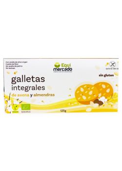 Galletas integrales de avena in almendras sin gluten EquiMercado 125g