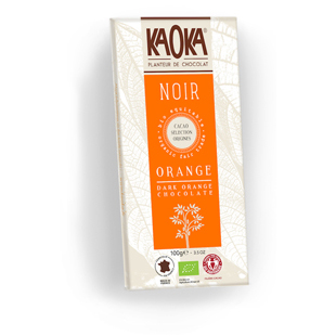 Tableta de chocolate Kaoka con naranja