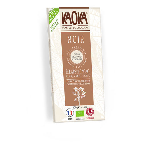 Tableta de chocolate Kaoka con cacao caramelizado cacao 61%